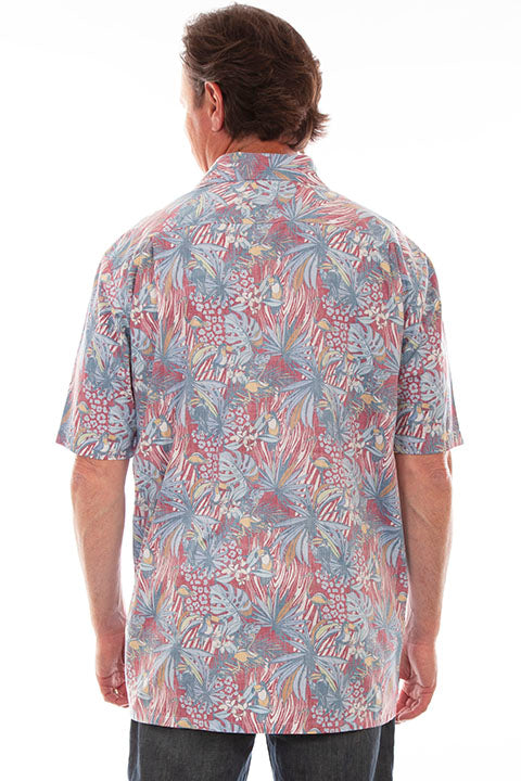 Scully Men's Farthest Point Hawaiian Print Red Front 