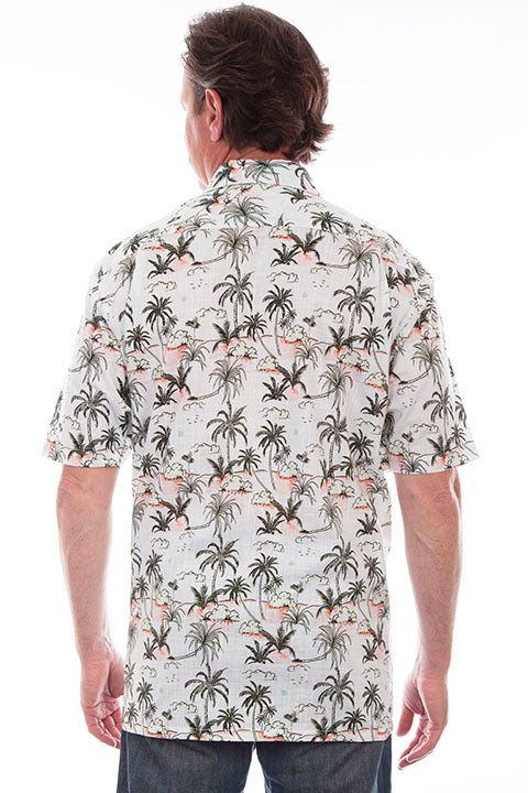 Scully Men's Farthest Point Hawaiian Print White Back