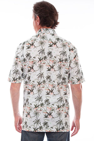Scully Men's Farthest Point Hawaiian Print White Back