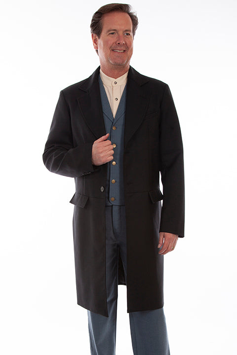 Mens Scully Old West Wahmaker Frock Coat with Buttons Front