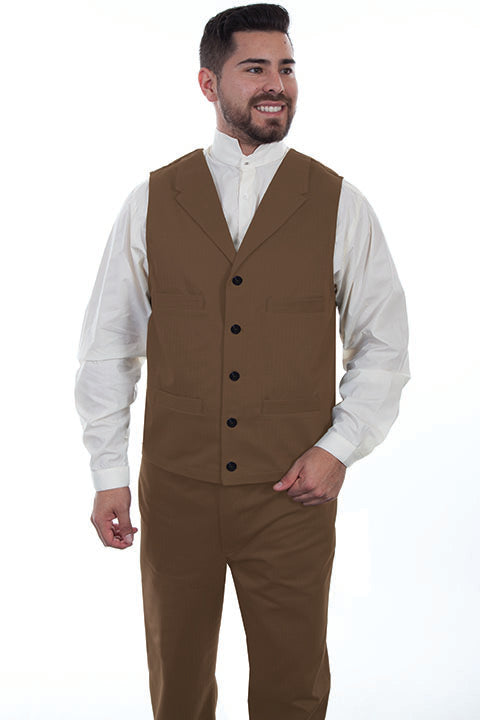 Men's Scully Wahmaker Herringbone Vest Brown 