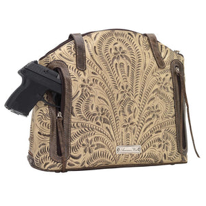 American West Handbag, Annie's Secret, Half Moon Tote Sand Back Gun