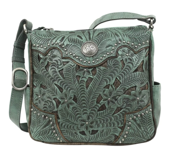 American West Hill Country Collection Crossbody Turquoise