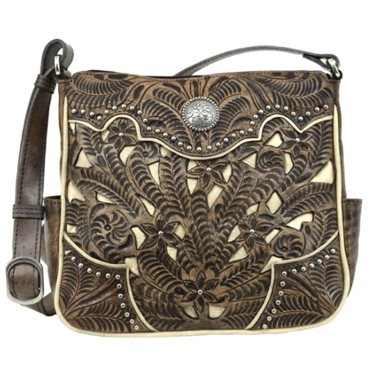 American West Hill Country Collection Crossbody Denim