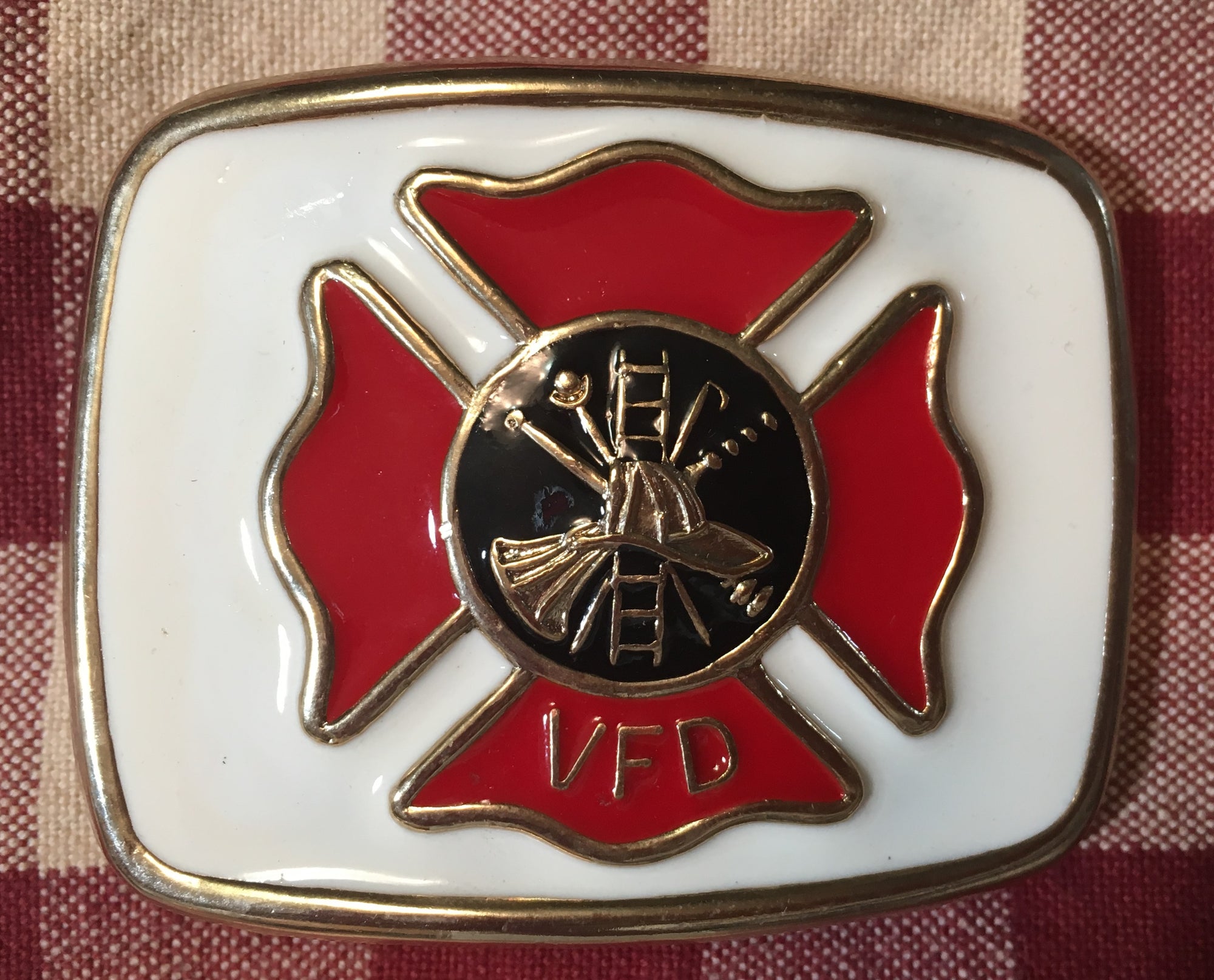 Trophy Buckle Volunteer Fire Department Insignia