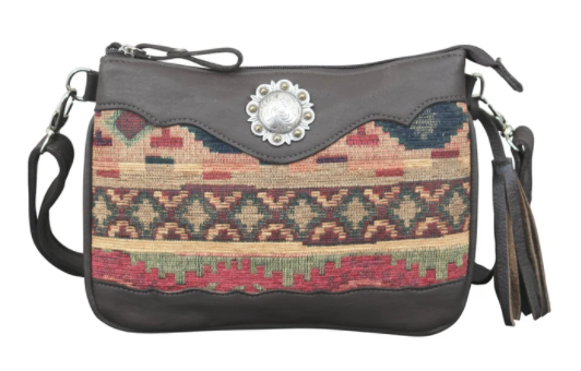 American West Handbag Southwest Tapestry Crossbody Front