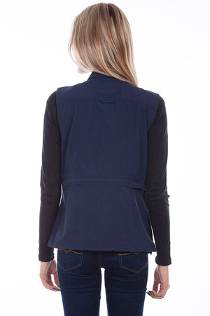 Farthest Point Collection Multi Pocket Ladies' Vest Ink Navy Front #6262