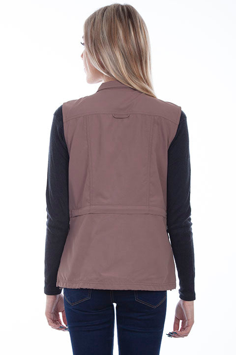 Farthest Point Collection Multi Pocket Ladies' Vest Toffee Back #6262