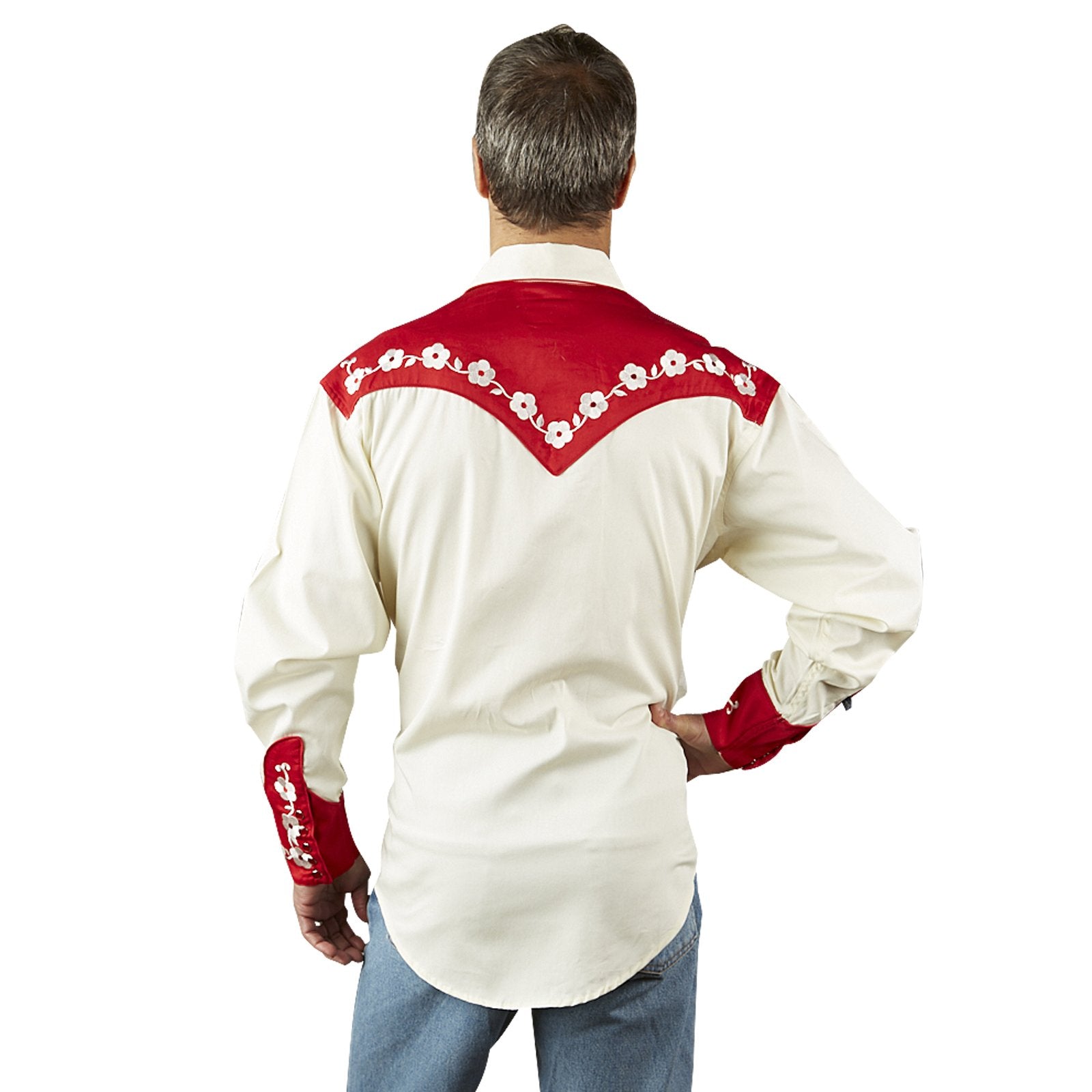 Vintage Inspired Western Shirt Men's Rockmount Ranch Wear Elvis Loving You Back Red