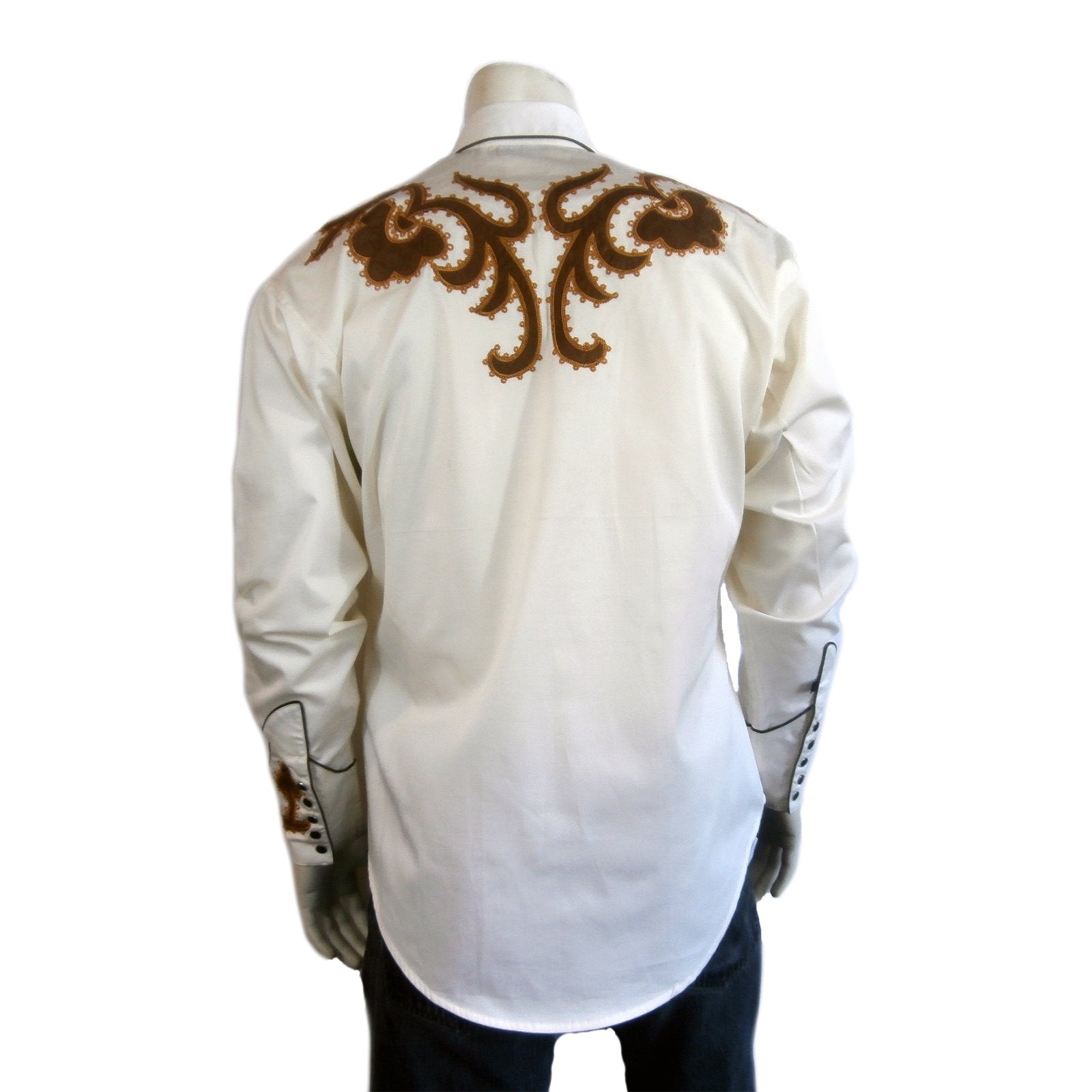 Rockmount Ranch Wear Men's Chamois & Embroidery Shirt Front #176710