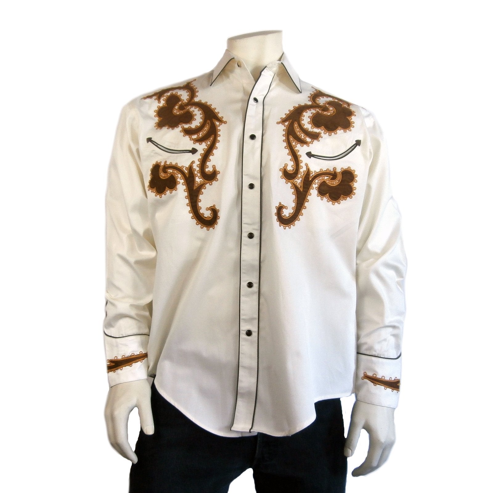 Rockmount Ranch Wear Men's Chamois & Embroidery Shirt Front #176710