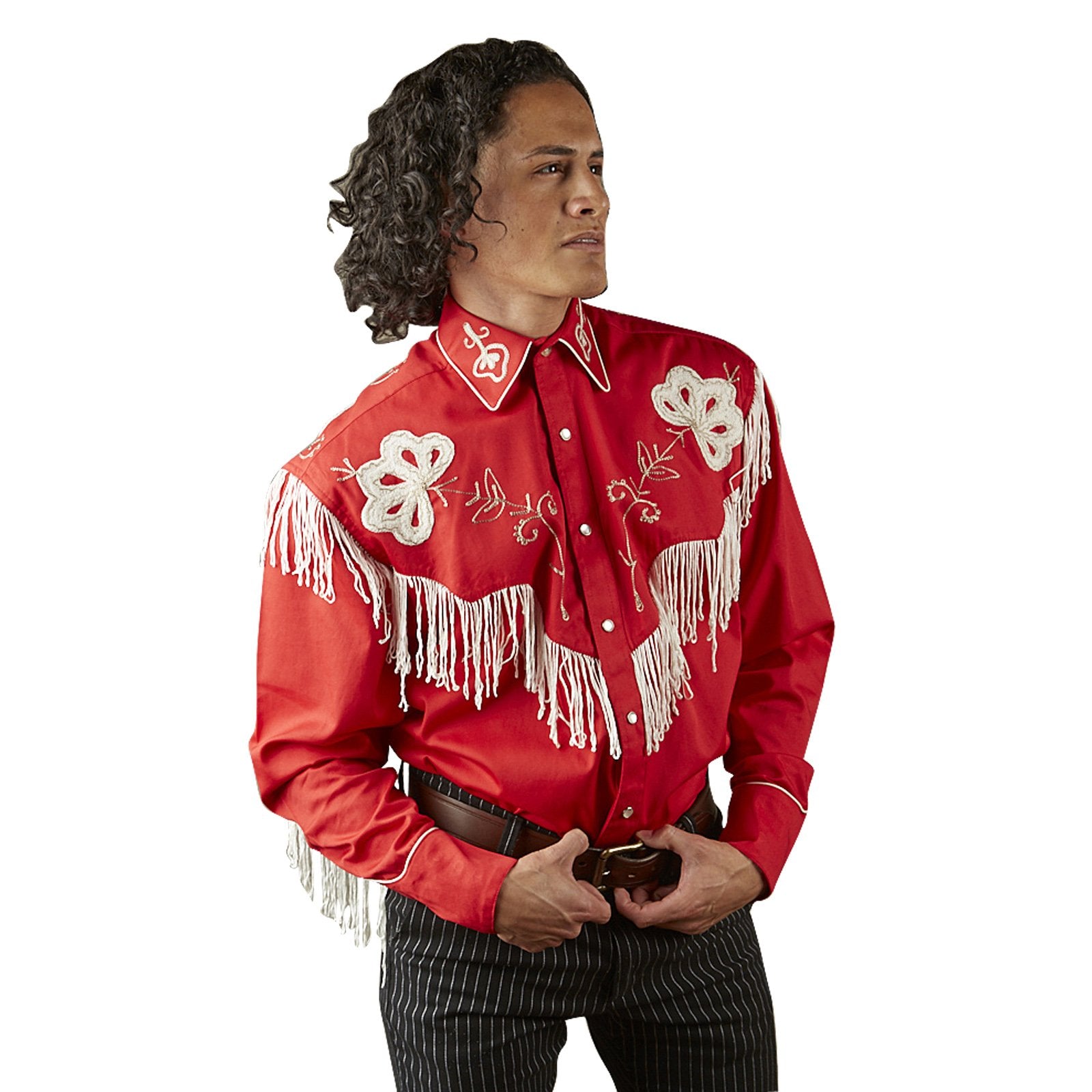 Rockmount Ranch Wear Men's Fringe Western Shirt Red Front
