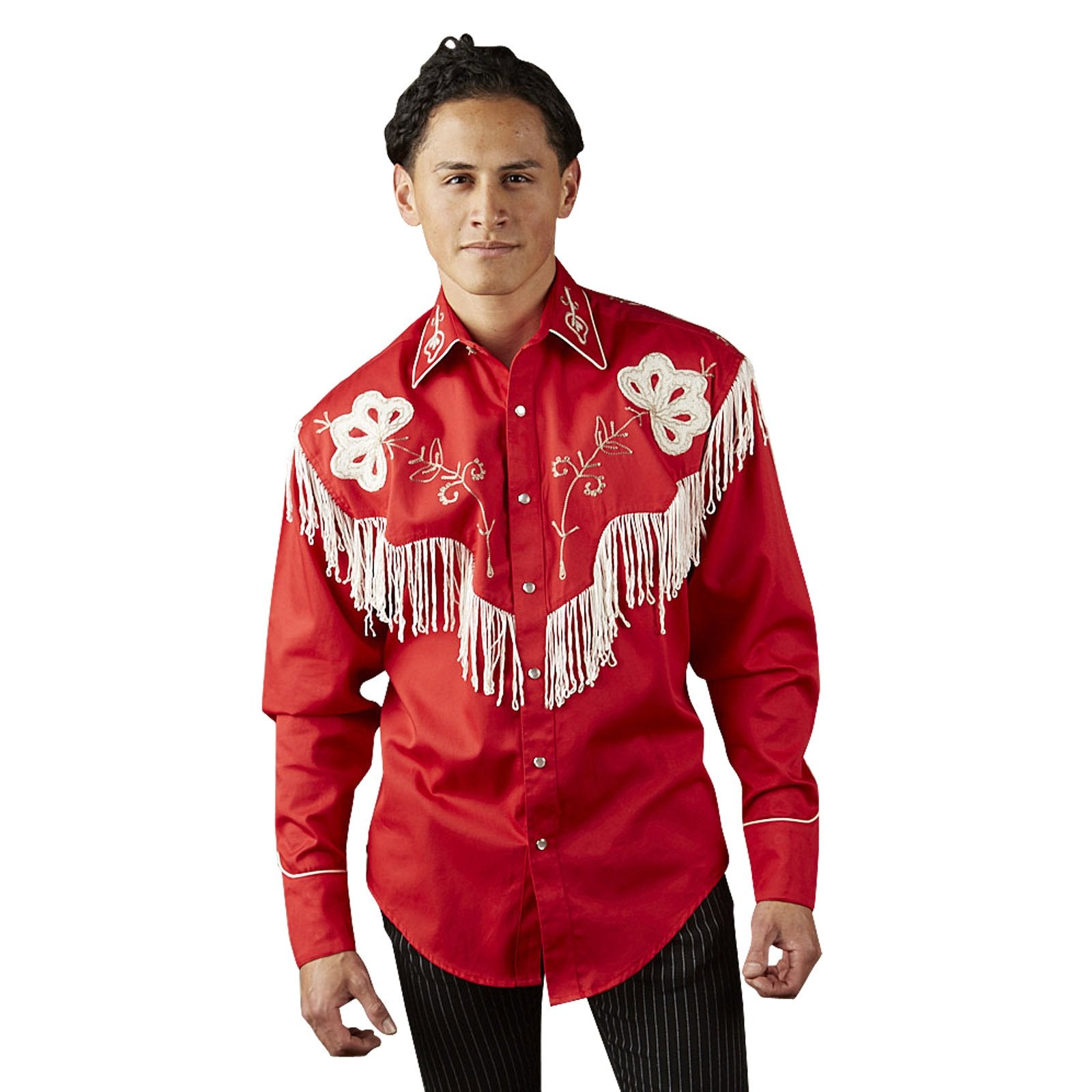 Rockmount Ranch Wear Men's Fringe Western Shirt Red Front