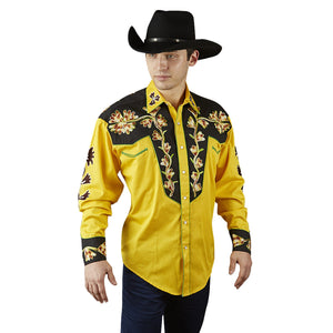 Men's Vintage Western Shirt Collection: Rockmount Fancy 2 Tone Gold