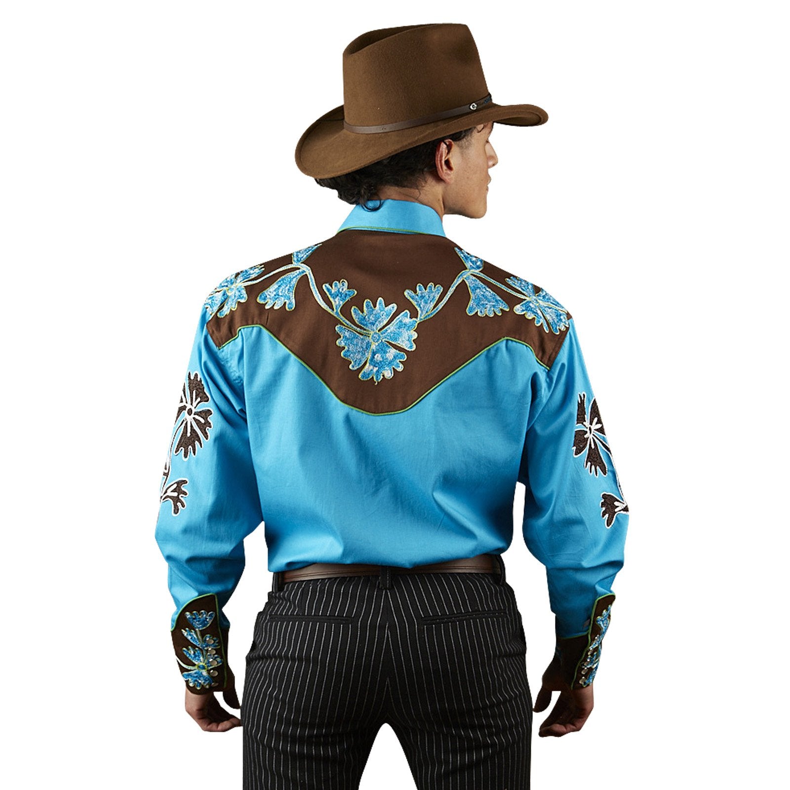 Rockmount Ranch Wear Men's Vintage Western Shirt 2 Tone Blue Back