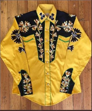 Rockmount Ranch Wear Mens Vintage Western Shirt 2 Tone Gold Front