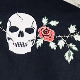 Rockmount Ranch Wear Mens Vintage Western Shirt Skulls & Roses Detail