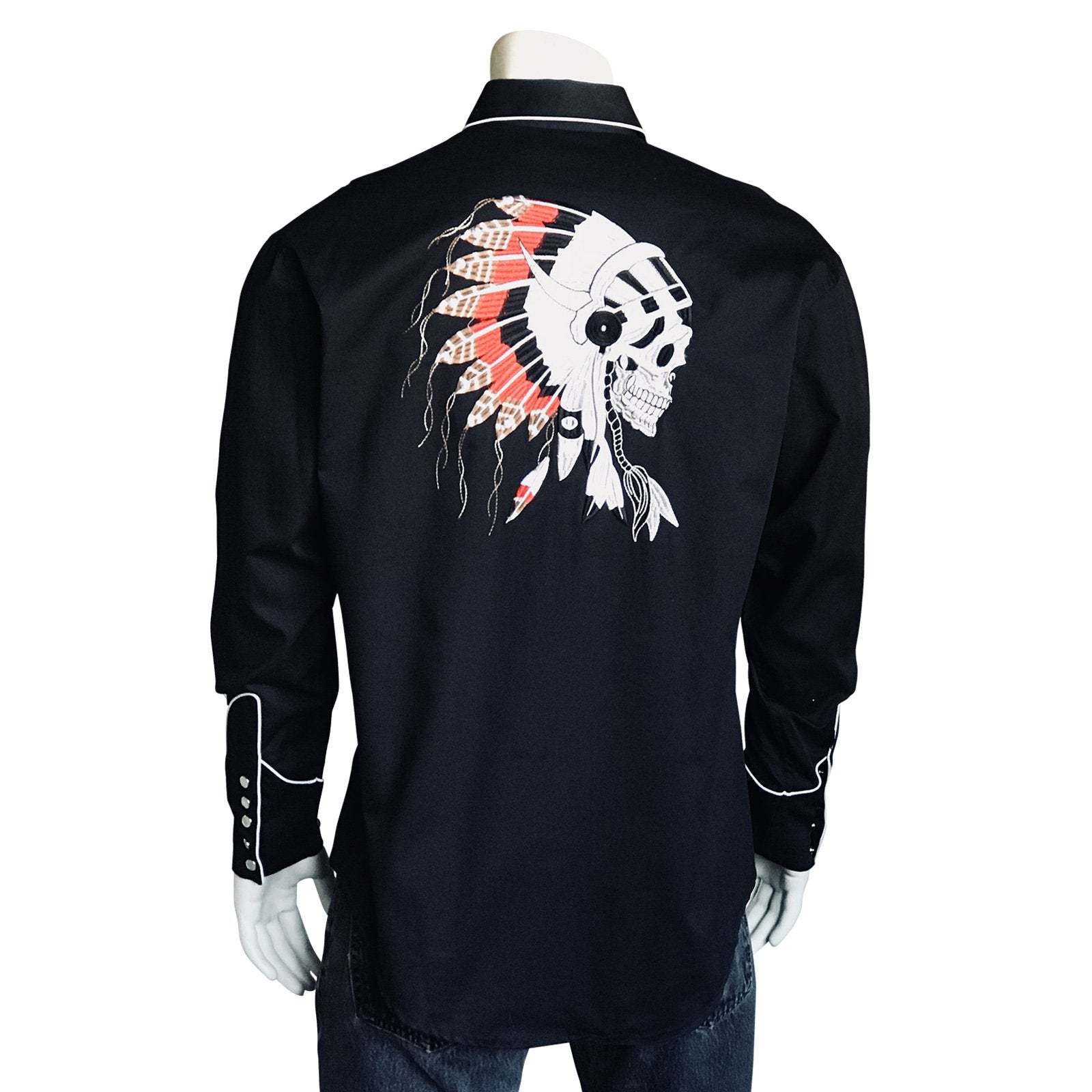 Rockmount Ranch Wear Men's Vintage Embroidery Chief Skull Front