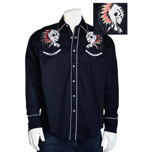 Rockmount Ranch Wear Men's Vintage Embroidery Chief Skull Front