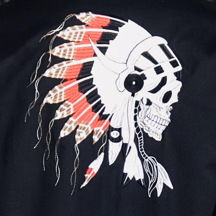 Rockmount Ranch Wear Mens Vintage Embroidery Chief Skull Detail