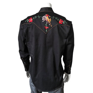 Rockmount Ranch Wear Men's Embroidery Bucking Bronc Black Back #176840B