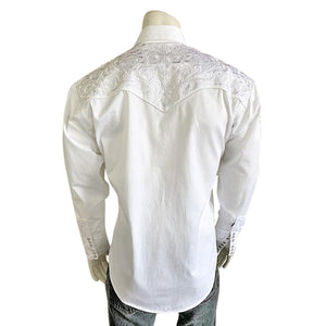 Rockmount Ranch Wear Men's Tone on Tone Embroidery White Back #176859-G