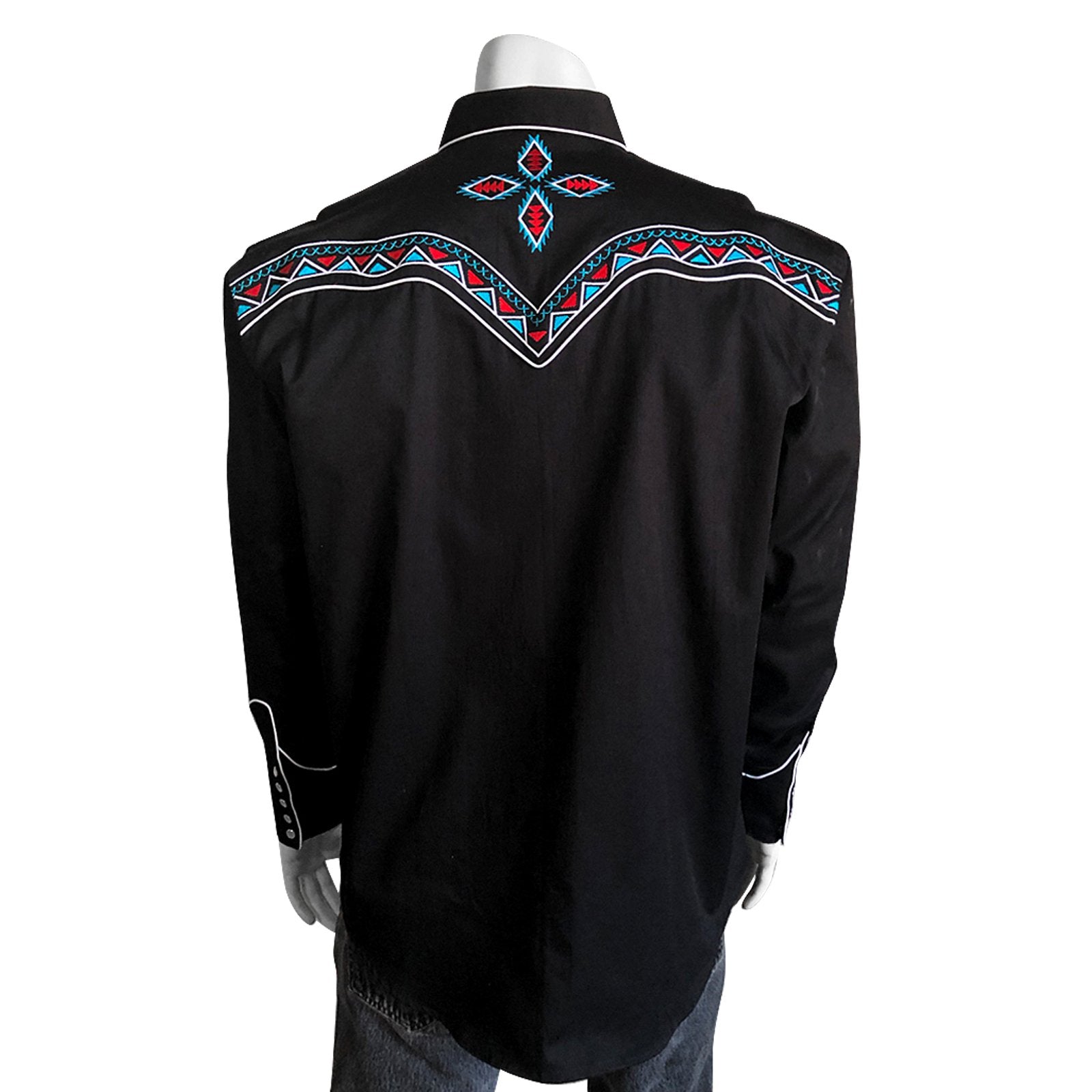 Rockmount Ranch Wear Men's Embroidered Shirt Native Inspired #176860 Front