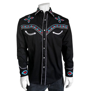 Rockmount Ranch Wear Men's Embroidered Shirt Native Inspired #176860 Front