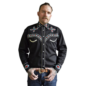 Rockmount Ranch Wear Men's Embroidered Shirt Native Inspired #176860 Front