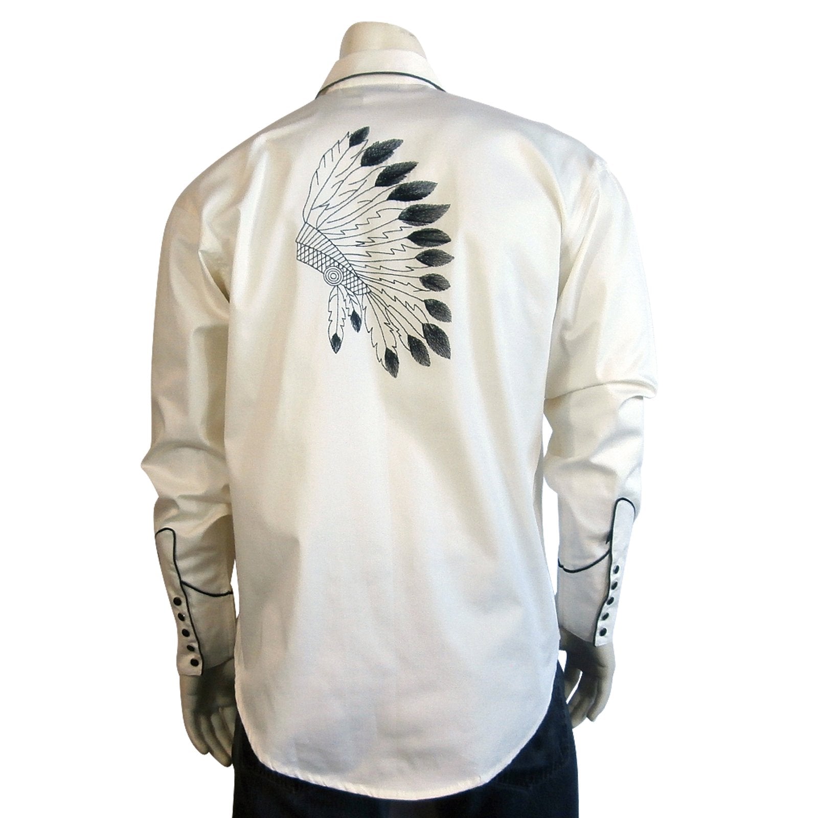 Rockmount Ranch Wear Men's Embroidered Warbonnet Shirt Front