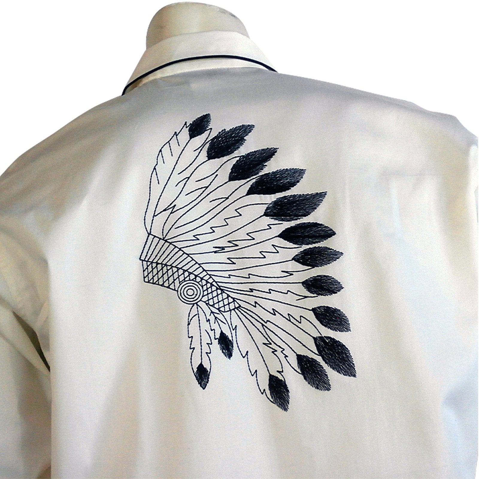 Rockmount Ranch Wear Men's Embroidered Warbonnet Back Detail