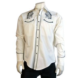 Rockmount Ranch Wear Men's Embroidered Warbonnet Shirt Front