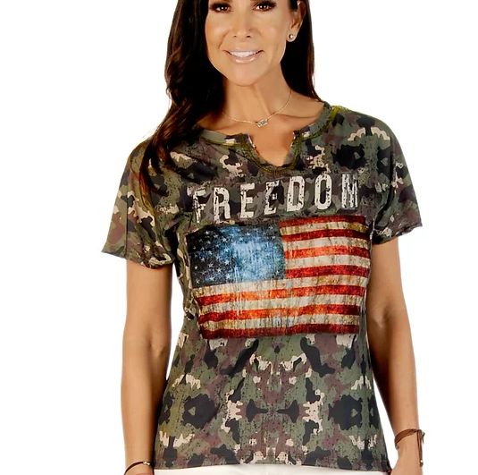 Liberty Wear Ladies' Camo Top Front  #117016 