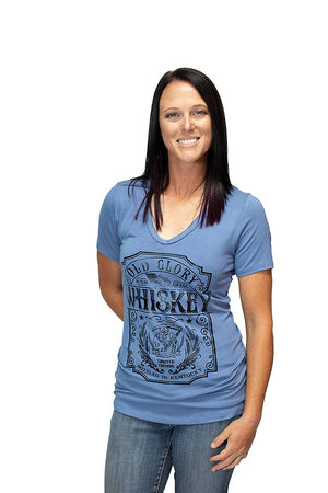 Liberty Wear Ladies' Top Old Whiskey Blue Front