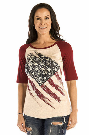Liberty Wear Ladies' Patriotic Top Front #117127
