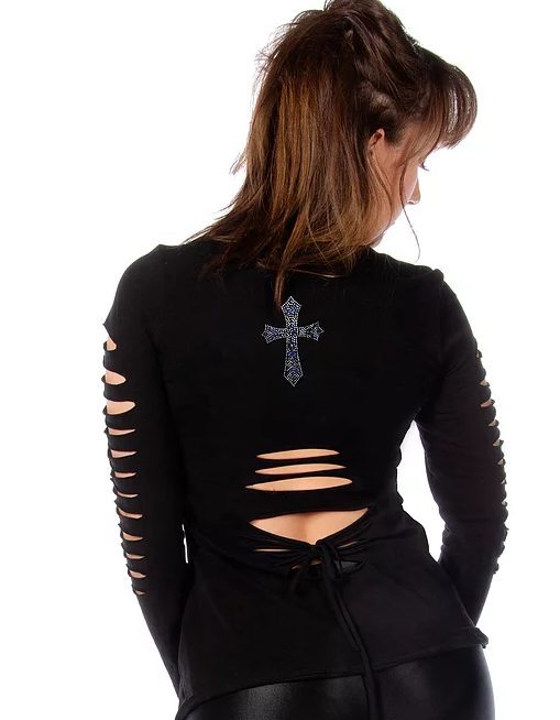 Liberty Wear Cross and Wings Top Back #117194