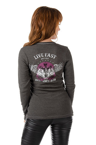 Liberty Wear Ladies' Top Live Fast and Die #117291