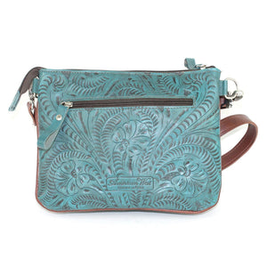 American West Lariats & Lace Collection Crossbody Multi Compartment Bag Dark Turquoise Back