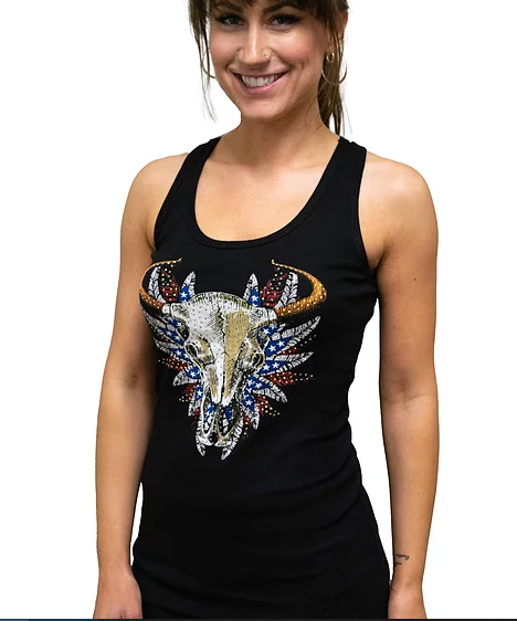 Liberty Wear Tank Red, White and Bull Front #117516