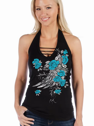 Liberty Wear Blossomed Elegance Halter Top #117542