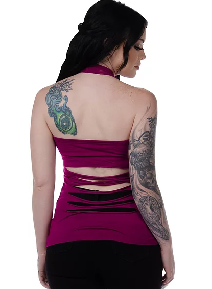 Liberty Wear Tank Vengence Magenta Halter Back #117583