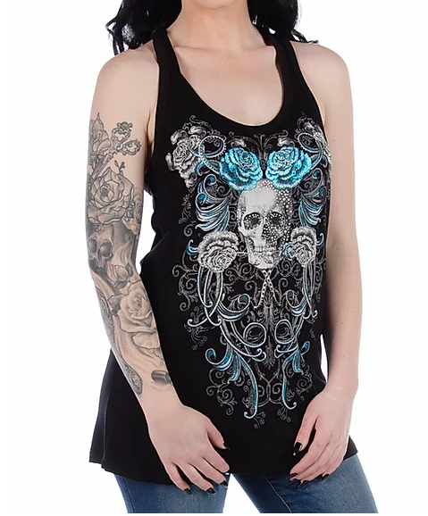 LIberty Wear Ladies' Tank Romance Is Dead Front #7677