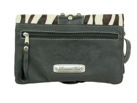 American West Handbag Hair On Hide Collection: Crossbody Wallet Combo Zebra