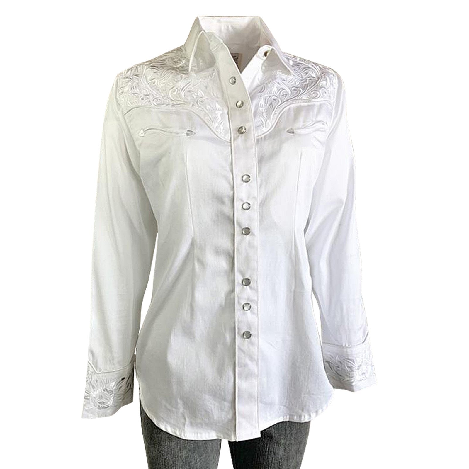 Rockmount Ranch Wear Women's Vintage Western Shirt White Front #177859
