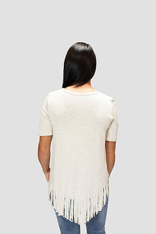 Liberty Wear Ladies' Blue Rose Steer with Fringe Front Oat