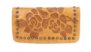 American West Texas Rose Collection Tri-Fold Wallet