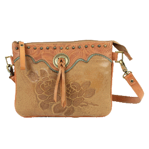 American West Texas Rose Multi Compartment Crossbody Bag