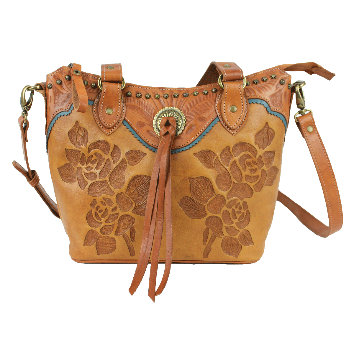 American West Texas Rose Collection Small Bucket Zip Top Tote