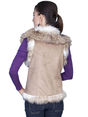Scully Honey Creek Faux Fur Vest, Hazelnut Back M-2XL