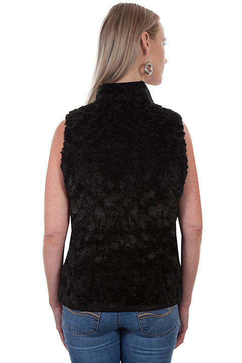 Scully Ladies' Honey Creek Faux Fur Vest Reversible Black Back